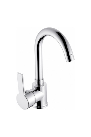Delta Kuğu Boru Lavabo Bataryası Tek Kollu Banyo Armatürü, Krom