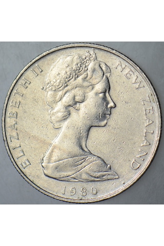 Yeni Zelanda 5 Cent 1980 Tuatara Temalı. Kraliçe Iı. Elizabeth.