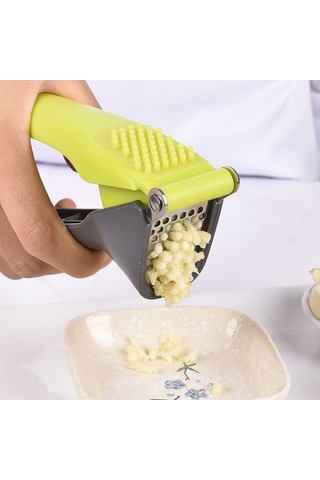 Kangvka Stanyum Çelik Sarımsak/imren Ezici, Kolay Kullanım, Temizleme Ve Taşıma, Ergonomik Plastik Kollü, Ev/restoran Uygun Yeşil Ve Gri