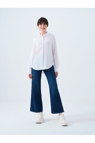 LOFT Loose Fit Kadın Gömlek U.kol Lf2039039 Q1.v1 Beyaz