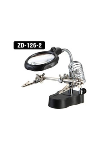 Büyüteçli 3. El Kart Tutuculu Havya Standı Zd 126-2 (Mg 16126A)