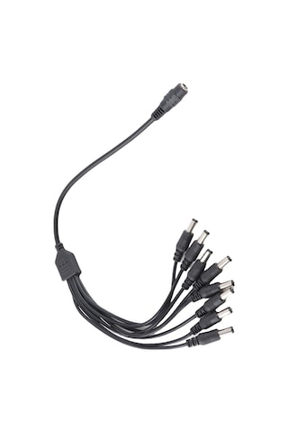 Yaozixa 8 Çıkışlı Cctv Güç Dağıtıcı Kablosu, 5.5x2.1mm Ana Bağlantı, 1 Adaptörle 8 Kameraya Enerji Sağlar, 12v Dc Uyumlu, Led Ve Güvenlik Kameraları İçin