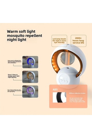 Xuweiwei Beyaz 3 İn 1 Usb Sivrisinek Oeldueruecue Lamba Nemlendirici Sessiz Cihaz Yatak Odasi Kovucu Plastik Tasinabilir