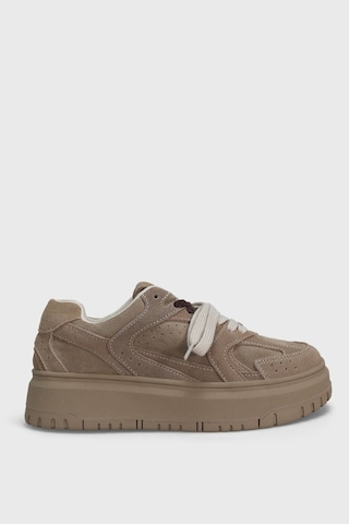 Lufian 122230039 Kay Deri Kadın Sneaker Ayakkabı Bej