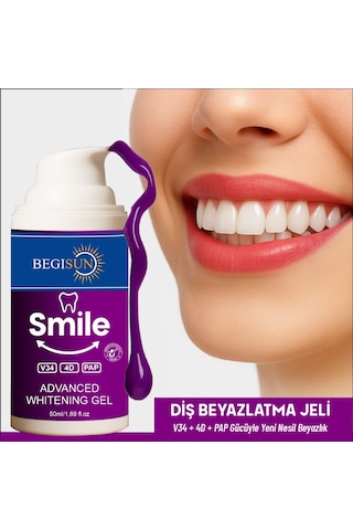 Begisun V34 Leke Karşıtı Diş Beyazlatıcı Mor Jel 50 ML