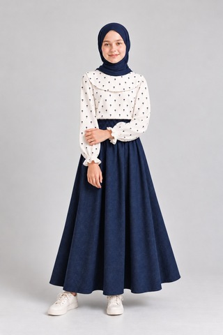 Angel&co. Girls Clothing Kız Çocuk Müsln Etek-pamuk Poplin Gömlek Takım Beyaz Beyaz
