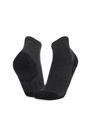 Konesam Unisex Spor Çorapları - Kalın Tulumlu Taban, Nem Emici, Elastik Yaka - Koşu, Bisiklet, Outdoor Aktivite İçin - Koyu Gri - Tek Beden Koyu Gri