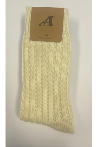 Setkek8068x2 Mae Kalın Cashmıre Erkek Çorap M.antrasit-ekru Ekru