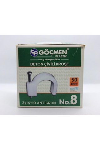 Göçmen Plastik Beton Çivili Kroşe No.8 50 Adet