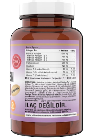 Ncs Collagen Kolajen Tip 1-2-3 Hyaluronic Acid 3 X 90 Tablet