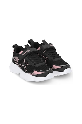 Slazenger Fızzy Kız Çocuk Cırt Cırtlı Siyah / Pembe Günlük Spor Ayakkabısı