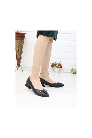 Nesil Shoes Desca 012 Siyah Günlük Kadın Babet-Siyah
