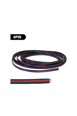 4 Pin Kordon Kablo 4x0.22mm Rgb Şerit Led Kablosu 4 Lü Jst Elektrik Kablosu Kalaylı Bakır Kablo 100 Metre