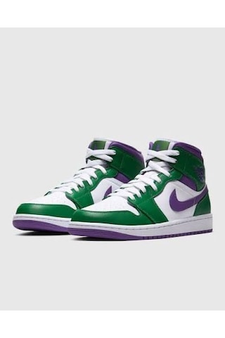 Nike Air Jordan 1 Mid Hulk Basketbol Ayakkabısı Mor - Yeşil