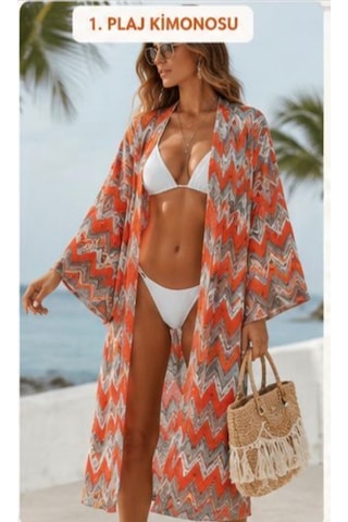 Etnik Desen Kimono Salaş Örme Model