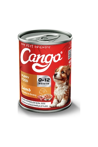 Cango Yavru Yaş Köpek Maması Kuzu Etli 415gr 36lı
