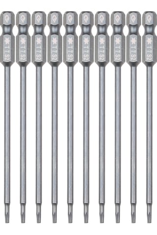 Xindoker 10'lu Tork Uç Seti - S2 Çelik, Mıknatıslı, 10cm Uzunluk, Dayanıklı, T6-t40, Tornavida/uç Delici Uçları