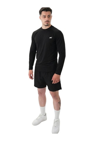 Musclecloth Tech Uzun Kollu T-shirt Siyah