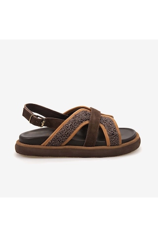 Kemal Tanca Kadın Sandalet 5514 Kahve Süet