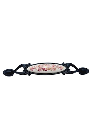 Miray 128 Mm Metal Siyah Porselen Motif Desenli / 5 Adet Siyah