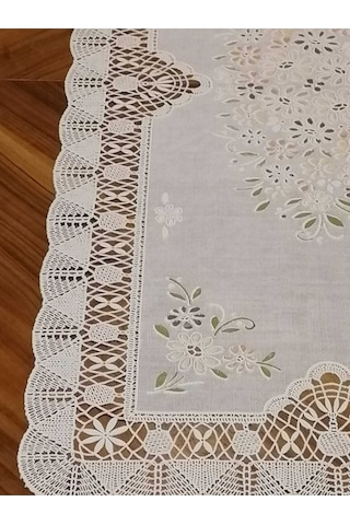 Pvc Runner Ve Sehpa Üstü Servislik 40 Cm X 30 Cm Beyaz Başak Ev Tekstili