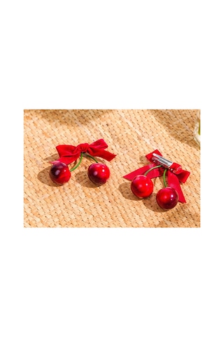 Cherry Bow Kirazlı Çocuk Tokası Kerdeşinize, Kızınıza Verilecek En Güzel Ediye Kırmızı