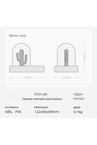 Yystore Hamster Mama Kabı Yiyecek Depolamak Sarı