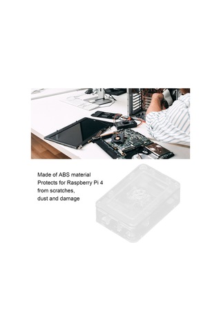 Jeemson Raspberry Pi 4 İçin Abs Malzeme, Isı Dağıtımı Sağlar, Çıkarılabilir, Çizilere Dayanıklı, Şeffaf Koruyucu Kılıf Diğer