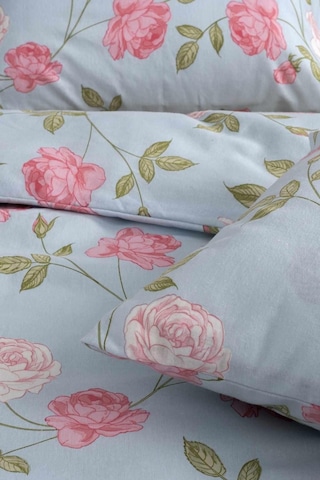 Cotton Collection Kışlık Pazen Tek Kişilik Nevresim Seti Rose Renkli