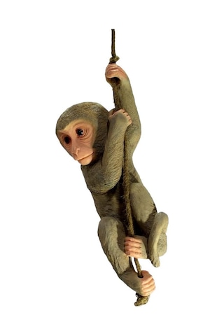 Ev Dekorasyonu İçin Reçine Asılı Maymun Halatlı Gösteri Parçası - Kahverengi
