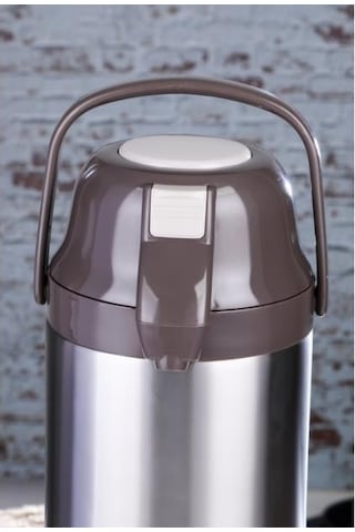 Cooker 4,5 Litre İnox Pompalı Çelik Termos Ckr-2009 Kahverengi