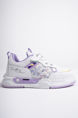 Muggo Gumball Garantili Bağcıklı Ve Cırtlı Unisex Çocuk Sneaker Spor Ayakkabı LİLA