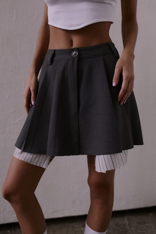 Mai Collection Mai Studios Co. Rina Pileli Füme Mini Etek Füme