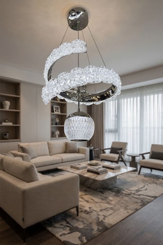 Vesta Lüks Kristal Detaylı Modern Sarkıt Led Avize 40 Cm Çok Renkli