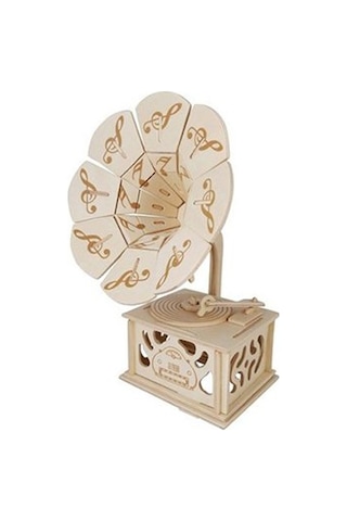 Ahşap Gramofon 3d Bulmaca Puzzle Yapboz 43 Parça - Fc334