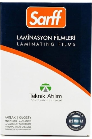 Sarff 125 Mikron Pvc Laminasyon Filmi A4 100 Lü Paket