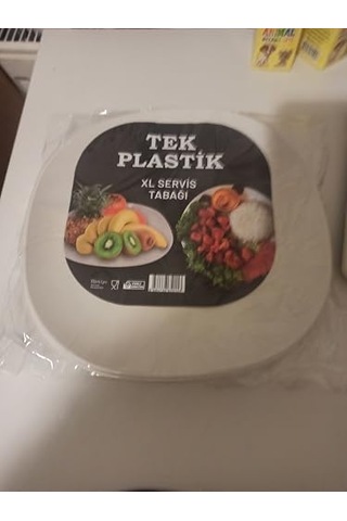 Sert Plastik Servis Tabak 6&apos Lı Set 25 Cm Kırılmaz, Yıkanabilir, Piknik, Servis Ve Sunum Tabağı Açık Gri