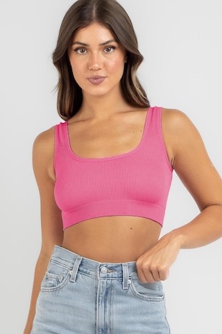 Madmext Pembe Askılı Basic Crop Top Bluz Mg1757-pembe Pembe