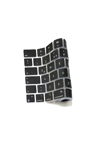 Arabulalaca Macbook Uyumlu Neo 13 Inç A3404 Türkçe Q Silikon Klavye Koruyucu Siyah Renk