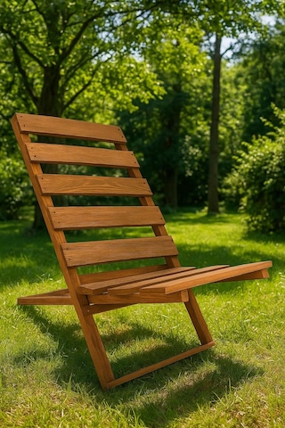 Ahşap Şezlong Sandalye Kahverengi