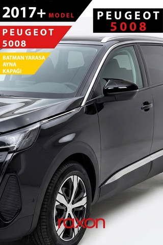 Peugeot 5008 2017+ Batman & Yarasa Ayna Kapağı Parlak Piano Black Sport