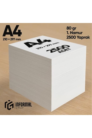İnformal Fotokopi Kağıdı Premium Kalite A4 80 Gr 2500 Yaprak