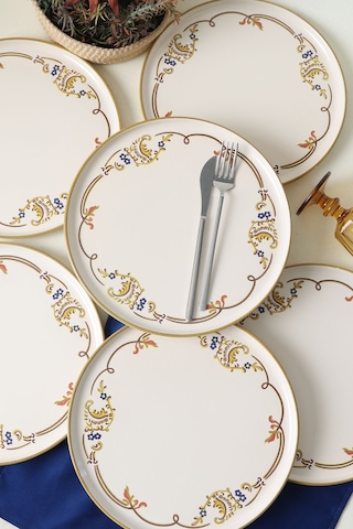 Keramika Bronze Bloom Nordic Servis Tabağı 28 Cm 6 Adet 22929 Çok Renkli