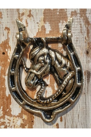 House2Home El Yapımı Pirinç At Nalı Kapı Tokmağı, Sarı Siyah