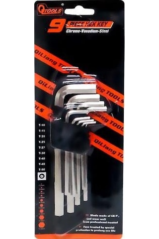 Qtools 9 Parça Alyan Allen Seti Uzun Düz Alyan Takımı 1 Set N11.7275