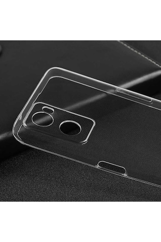 Oppo A96 4G Kılıf Zore Şeffaf Ince Ve Esnek Süper Silikon Kılıf Renksiz