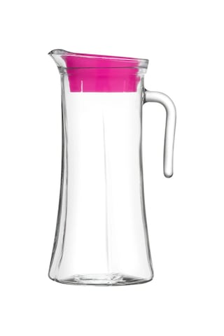 Lav Truva Cam Sürahi Tekli 1,4 L Kulplu Pembe Plastik Kapaklı