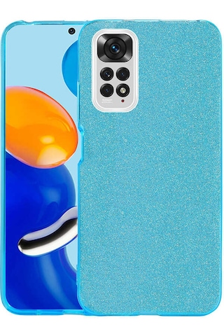 Xiaomi Redmi Note 11 Global Kılıf Zore Shining Silikon Mavi