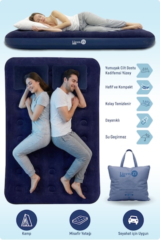 Livenzi Çift Kişilik Şişme Yatak & Yastık 191 137 22 Cm Lacivert Livenzi Çift Kişilik Şişme Yatak & Yastık 191 137 22 Cm Lacivert