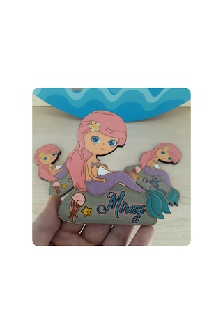Deniz Kızı Figürlü Ahşap Magnet 10 Adet Çok Renkli